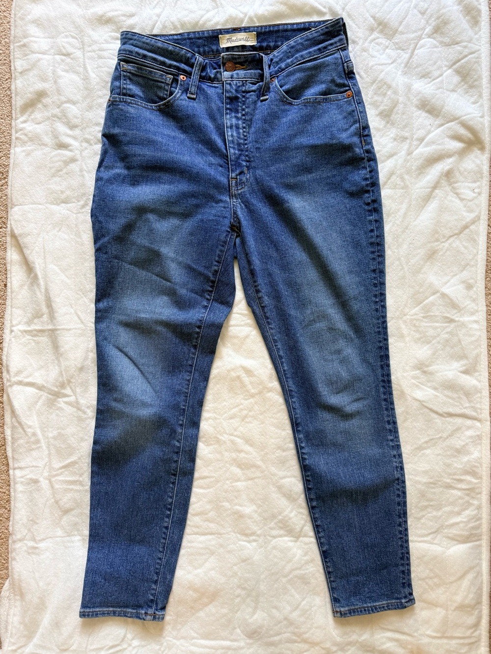 Madewell Petite Curvy High-Rise Slim Straight Jeans - Blue